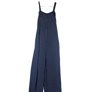 Gypsies & Moondust Medium Pinstripe Sleeveless Jumper Pockets Wide Leg Flowy